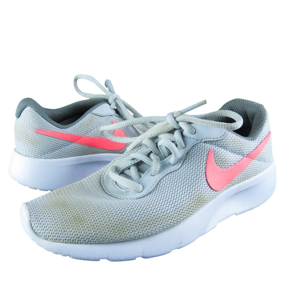 Nike Boys Sneaker‎ Shoes Sz Y 2.5 Medium Athletic Gray Fabric Lace Up